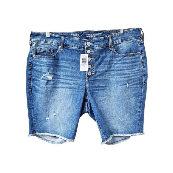 TORRID 10" Perfect Boyfriend Bermuda Vintage Stretch mid-rise short Size 20 - Picture 2 of 15